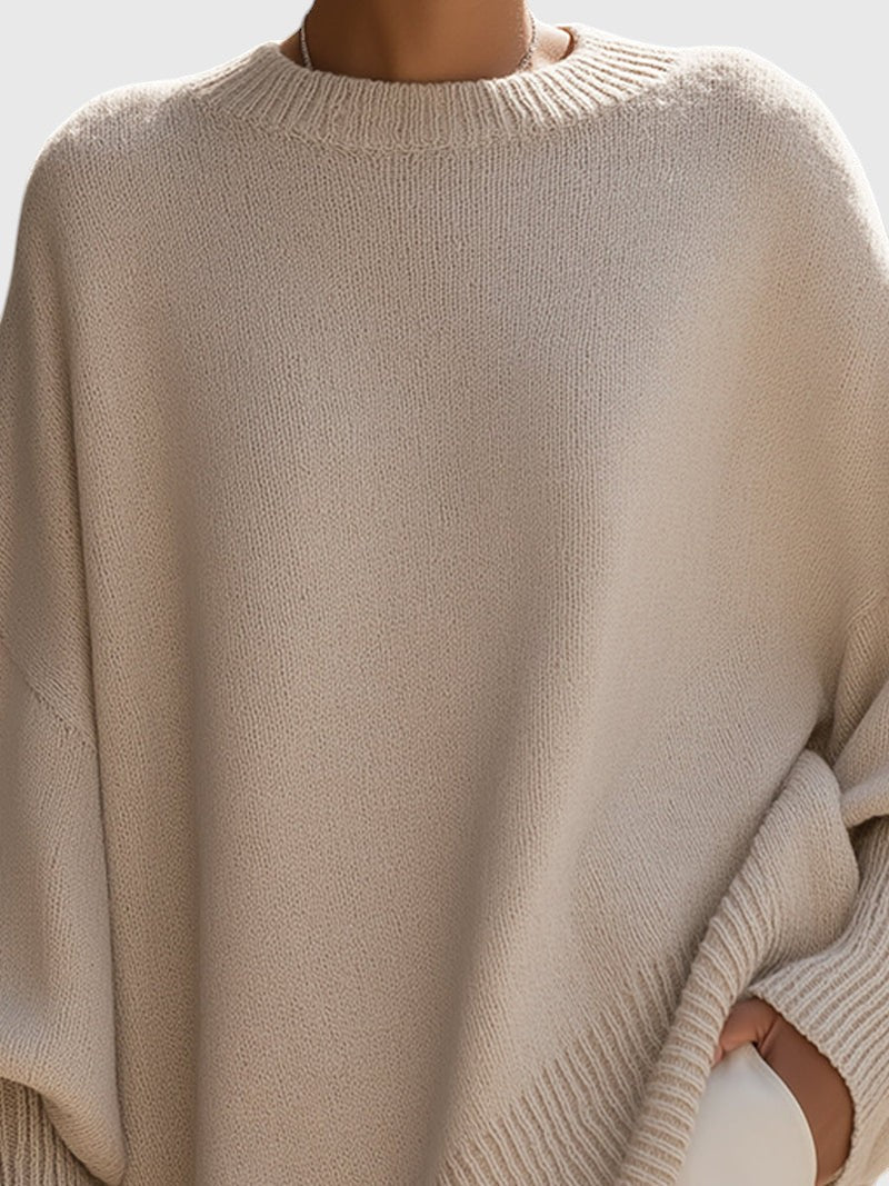 Kimia - Oversized Kötött Kerek Nyakú Pulóver