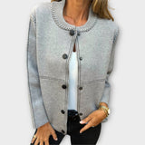 Emese - Elegáns pulóver szürke színben