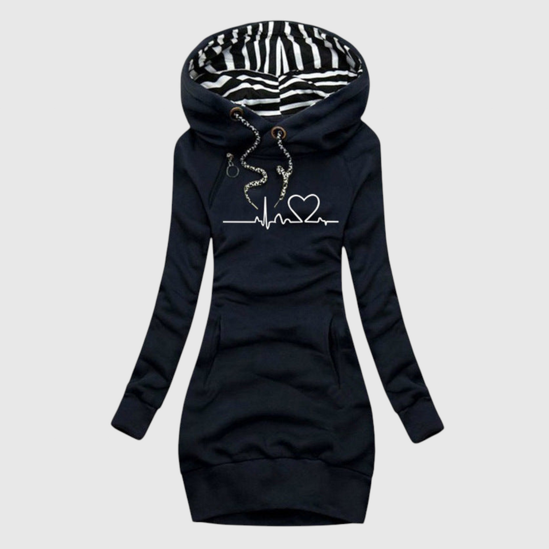 Kristina - Pulóverruha szív mintával