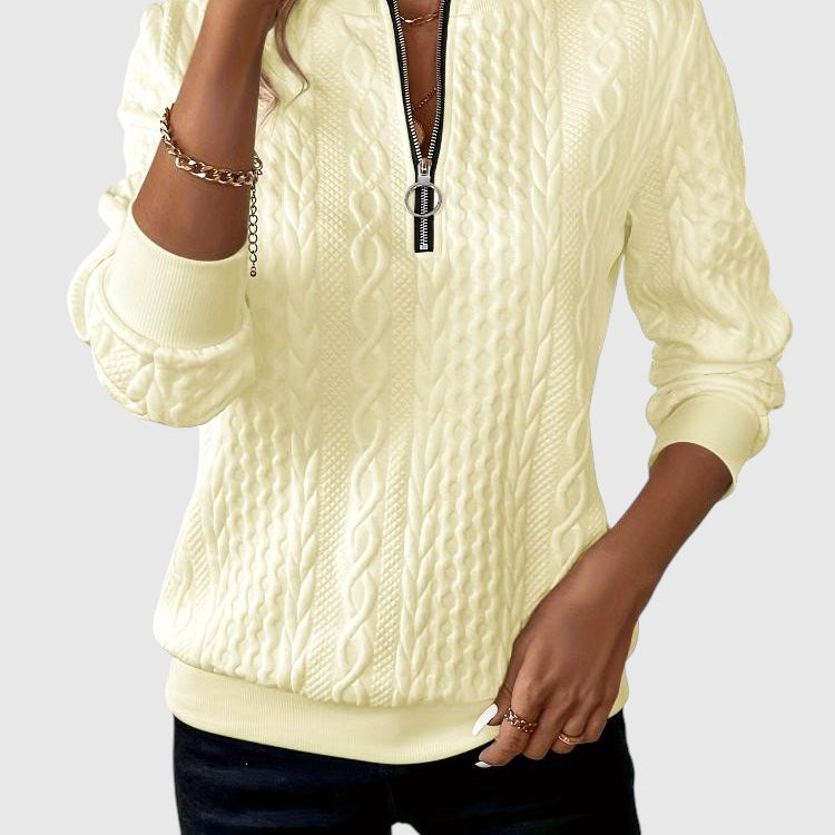 Amalie - Kötött pulóver cipzáras dizájnnal