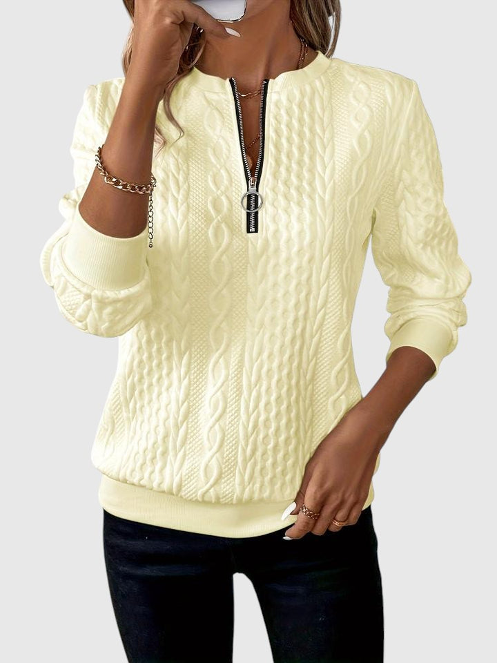 Amalie - Kötött pulóver cipzáras dizájnnal