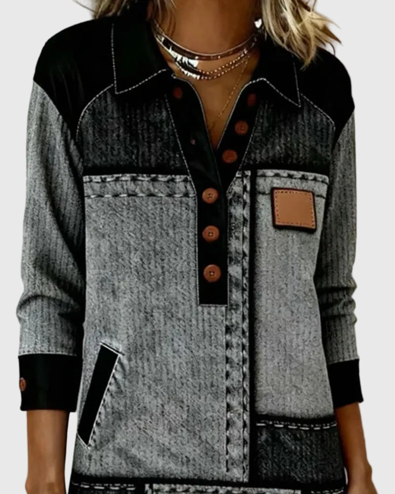 Vellora - Színes Paneles Gombos Ruha