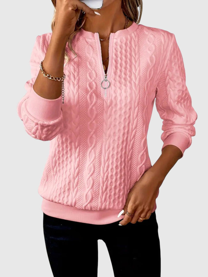 Amalie - Kötött pulóver cipzáras dizájnnal