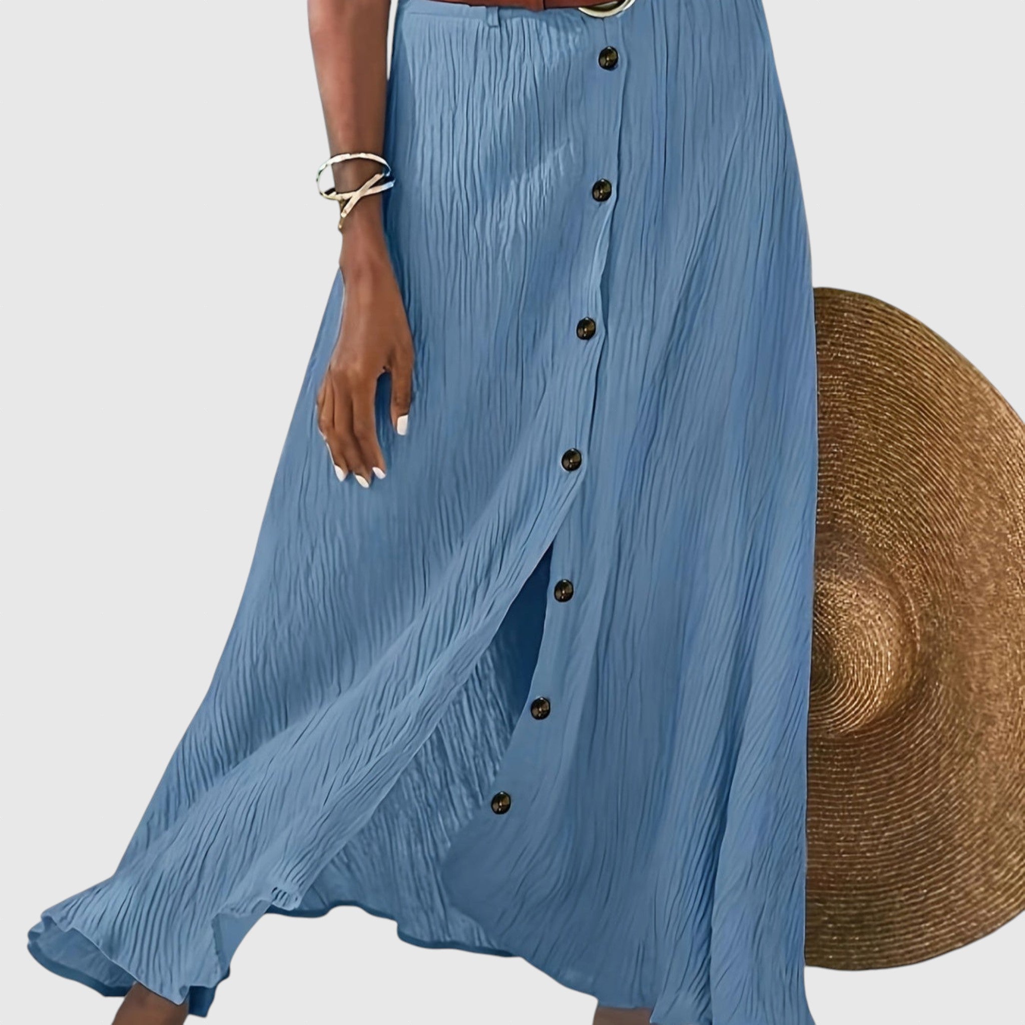 Félátlátszó midi szoknya hasítékkal