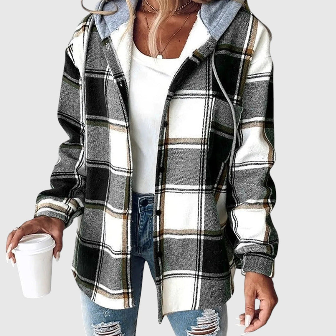 Maya – Kockás mindennapi kabát kapucnival