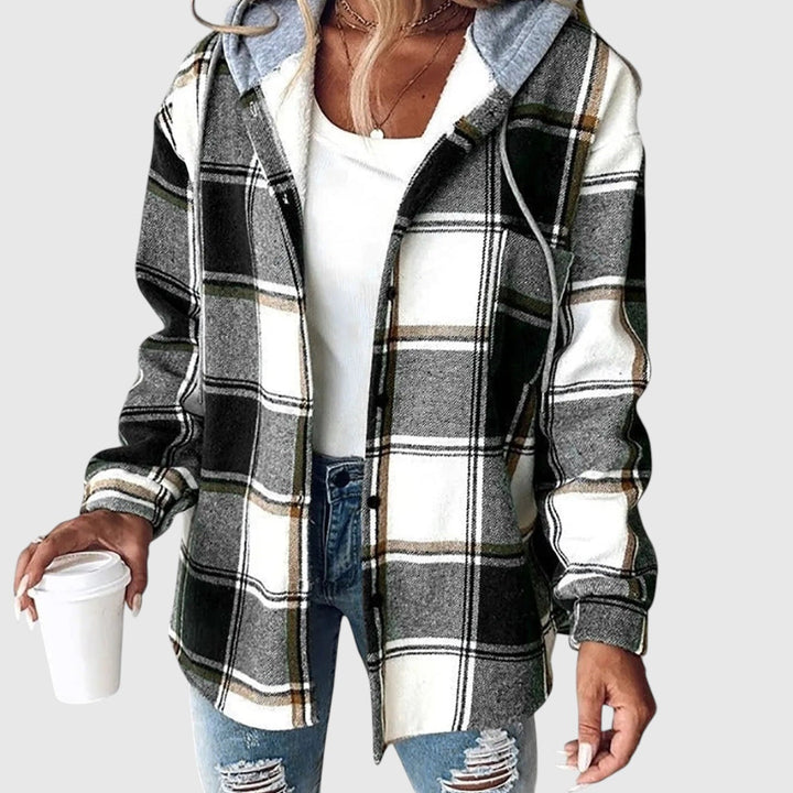 Maya – Kockás mindennapi kabát kapucnival