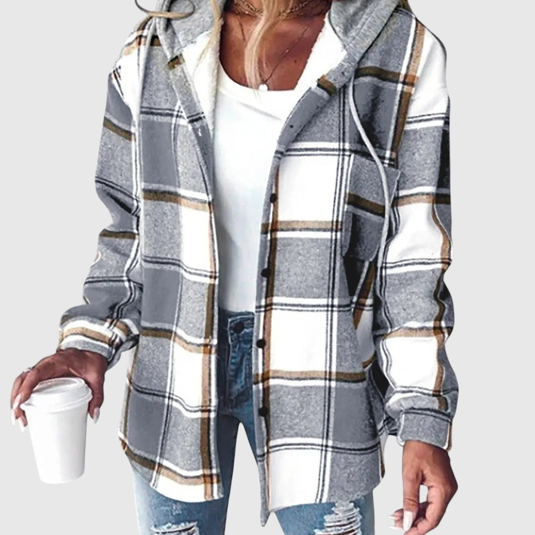 Maya – Kockás mindennapi kabát kapucnival