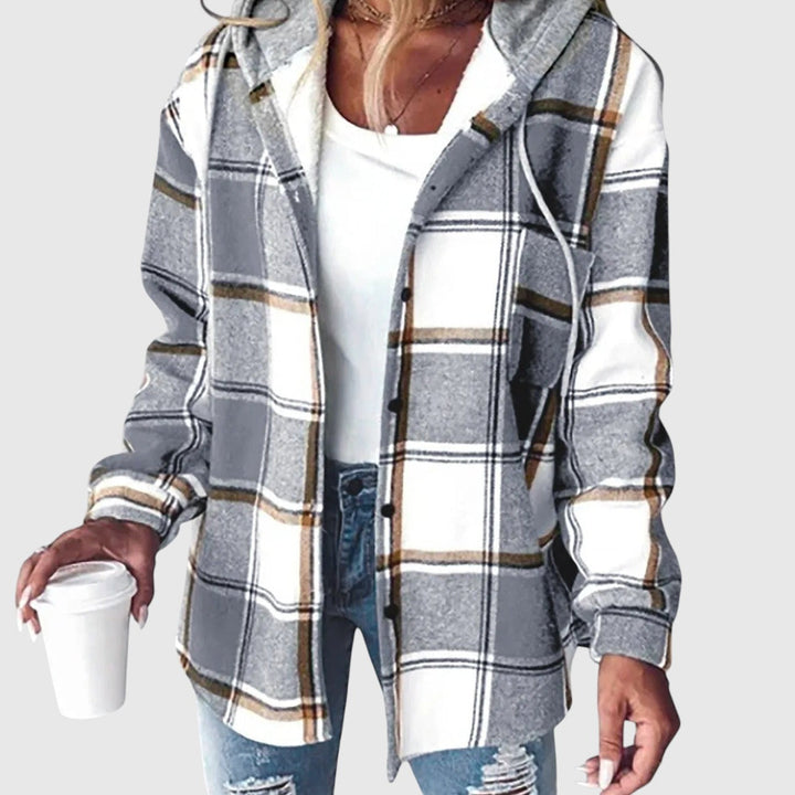 Maya – Kockás mindennapi kabát kapucnival