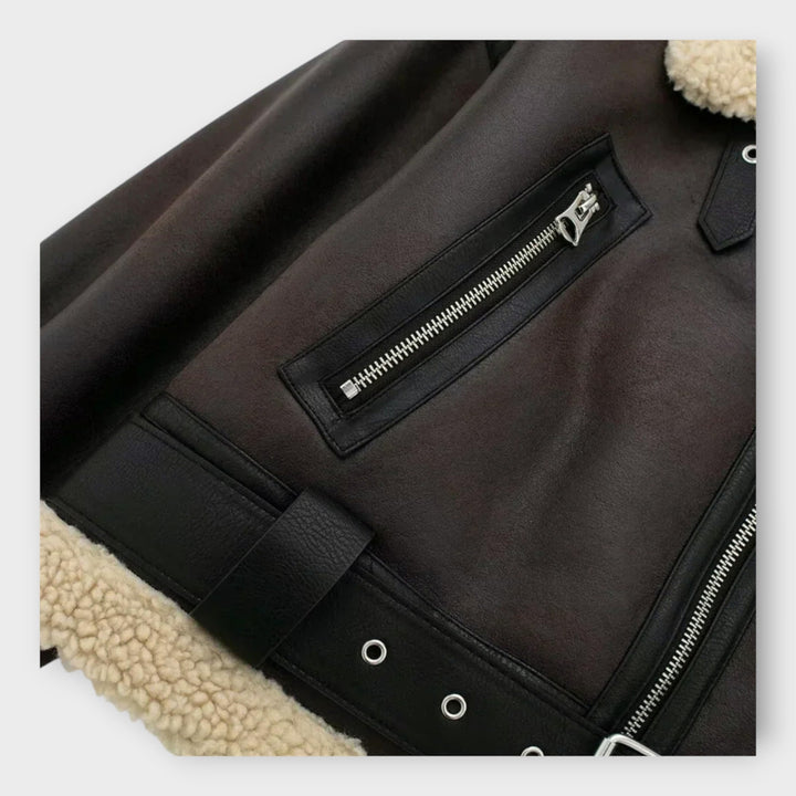 Bőr Rövid Dzseki Övvel