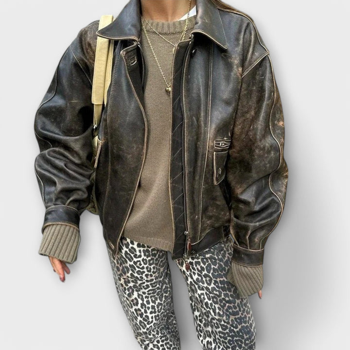 Chandra - Vintage farmernadrág leopárdmintával