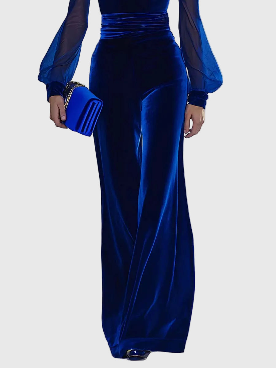 Sabrina - Bársonyos Overall V-nyakkal