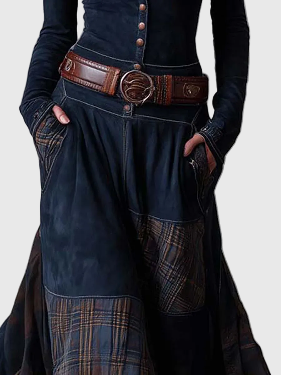 Isabelle - Velúr maxi ruha övvel