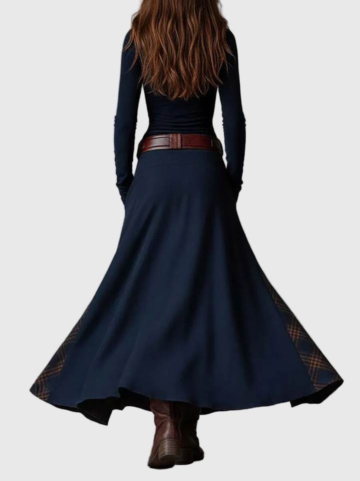 Isabelle - Velúr maxi ruha övvel