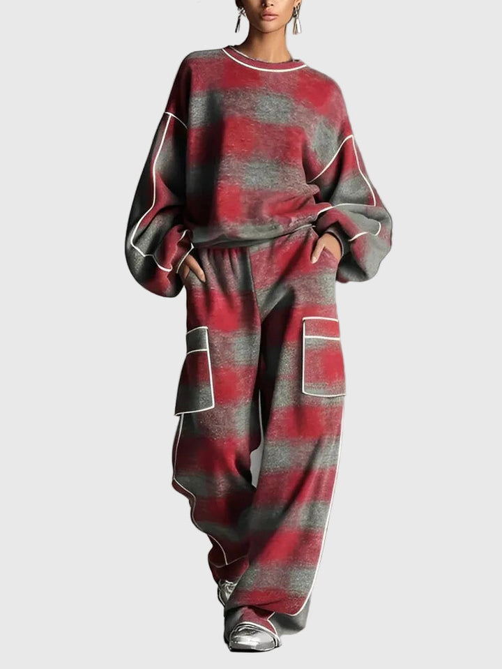 Louise - Kockás, színblokkolt, két részes szett