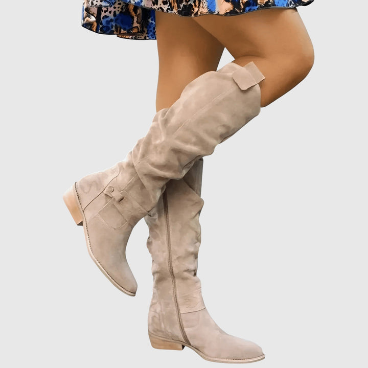 Alena - Magas csizma gyűrött hatással