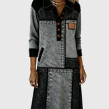 Vellora - Színes Paneles Gombos Ruha