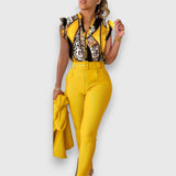 Két elemből álló szett modern leopárdmintával