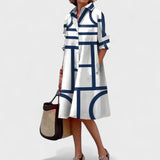 Stella - Geometrikus Elegáns Ruha