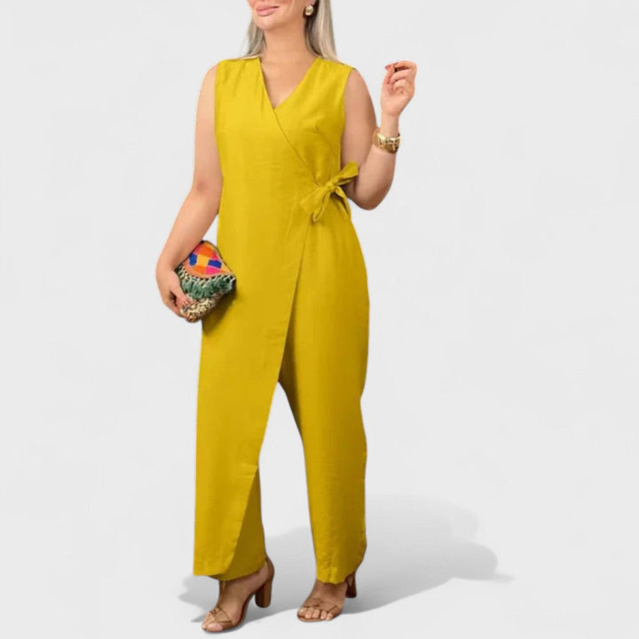 Milena - Elegáns overall V-nyakú