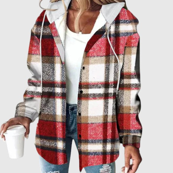 Maya – Kockás mindennapi kabát kapucnival